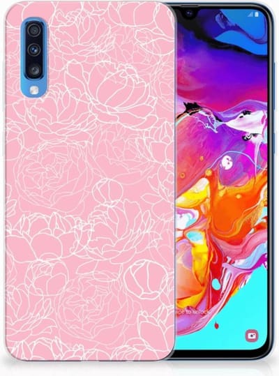 Samsung Galaxy A70 TPU Case White Flowers