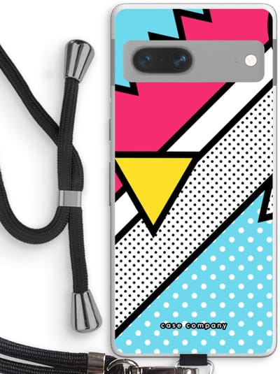 Case Company® - Hoesje met koord geschikt voor Google Pixel 7 hoesje met Koord - Pop Art #3 - Telefoonhoesje met Zwart Koord - Bescherming aan alle Kanten en Over de Schermrand