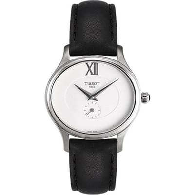 Tissot Série Précision Mouvement Quartz Design Minimaliste Montre Étanche 30m Montres Femmes Acier Blanc Cuir T103.310.16.033.00 Regular Watch Box,Black white