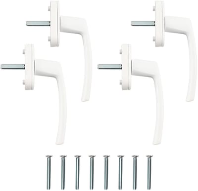 Dailygoods- Raamgrepen 4 Stuks - Aluminium met Veiligheidsslot - Kinderbeveiliging - Draaibaar Ontwerp - Geschikt voor Ramen en Deuren - Gatafstand 43 mm - Deurgrepen