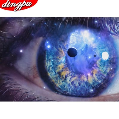 DINGPU Diamond schilderij kruissteek volledige boor mozaïek woondecoratie borduurwerk handgemaakt cadeau 20X30CM blue