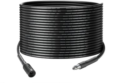 Dailygoods - Verlengslang voor hogedrukreiniger - 15M lang - Duurzaam en sterk - Zwart - Quick Connect fittingen - Geschikt voor hogedrukreinigers