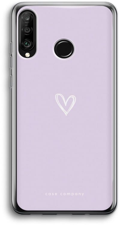 Case Company® - Hoesje geschikt voor Huawei P30 Lite hoesje - Klein hartje paars - Soft Cover Telefoonhoesje - Bescherming aan alle Kanten en Schermrand