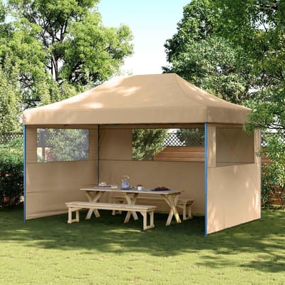Partytent Vouwbaar - Pop-up Tent - Buitenfeest Organiseren - Drieweg Hoogte - 292 x 440 cm - Beige