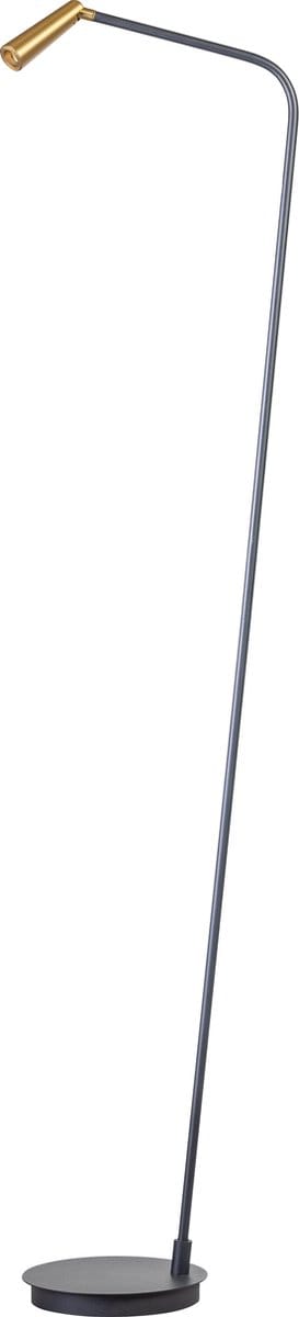 ETH Barry Vloerlamp led 1x3w 2700k zwart+mat messing L300xW300xH1380mm 3 stap dimbaar 66Lm