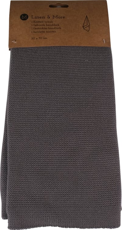 Linen & More - Keukenhanddoek 'Eldrid' (50cm x 70cm, Dark Grey)