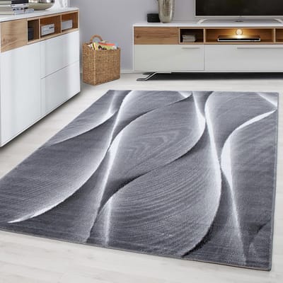 Flycarpets Jaden Modern Vloerkleed - Grijs / Creme - 200x290 cm - Laagpolig Tapijt Woonkamer