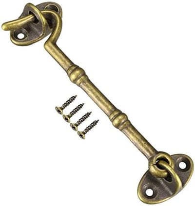 Dailygoods- Venstervergrendeling Antiek Koper - Haken/Ogen - Duurzaam - Binnen/Buiten - Handgemaakt - Elegant Oppervlak - Raamhaak