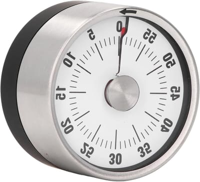 Allecto Plus - Mechanische Roestvrijstalen Keukenklok met Aftellen en Magnetische Timer (Wit)