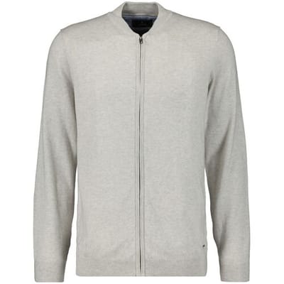 Ragman Vest Solid Color Zip Cardigan College Collar Cotton Cashmere Licht Grijs / male