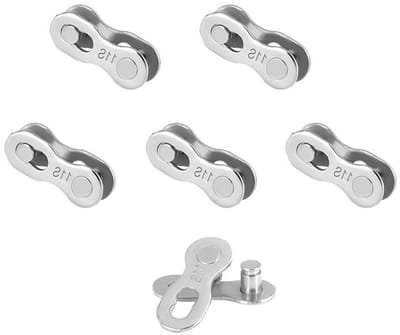 Fietskettingverbinders - Set van 5 stuks - 11 versnellingen - Herbruikbaar - Zilverkleurig - Fietsaccessoires - Fietsketting reparatie.