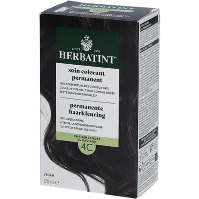 Herbatint Haarverf - Permanente Vegan Haarkleuring - Natuurlijke haarkleuring - 100% grijsdekking - Zonder gebruik van ammoniak - 4C As Kastanje – 170 ml