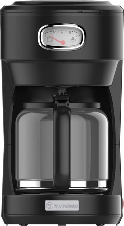 Westinghouse Retro Filter-koffiezetapparaat – Filterkoffie – Herbruikbaar Filter – 1,25L – 10 Koppen – 1000W – Zwart