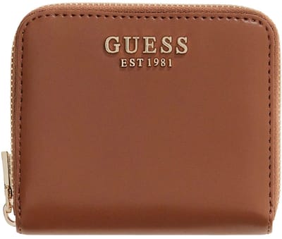 GUESS portemonnee Laurel II SLG Small Zip Around Wallet Cognac bruine