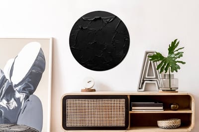WallCircle - Wandcirkel - Muurcirkel - Zwart - Verf - Aluminium - Dibond - 60x60 cm - Binnen en Buiten