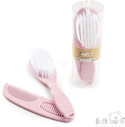 Soft Touch Borstel En Kam Set 2-delig Roze
