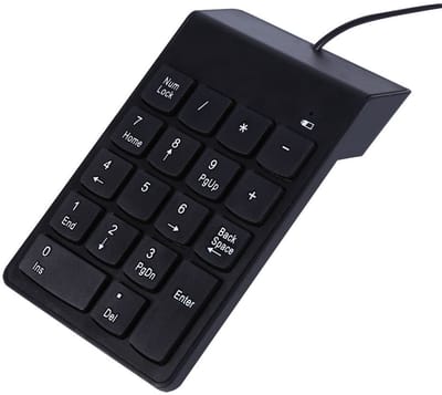 Dailygoods - USB Numeriek Toetsenbord - Mini Numpad - Lichtgewicht en compact ontwerp - Zwart - Perfect voor spreadsheets - Ideaal voor laptop en PC -...