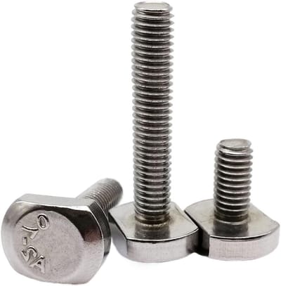 T-groef bouten - Hamerkop schroeven - Profiel montage - Roestvrij staal - M6x40mm 5 stuks - Zilverkleurig