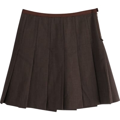Geplooide rok van Marc Jacobs in bruine wol