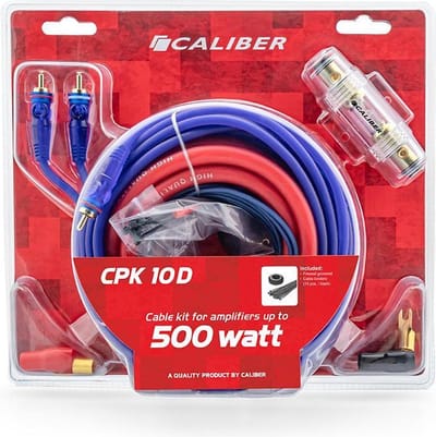 Caliber Kabelset Auto Versterker - Subwoofer Kabelset Auto - Autoversterker bedradingsset - 10mm2 Kabels voor 500 Watt versterkers