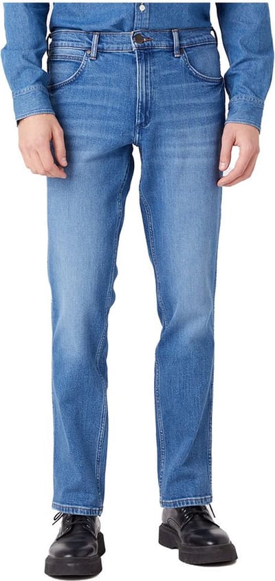 Wrangler Heren Jeans Broeken GREENSBORO regular/straight Fit Blauw 32W / 30L Volwassenen