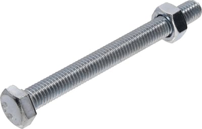 Tapbout met moer. M8 x 80mm. lang. Verzinkt. 20 stuks Bouten met Moeren. Ifix.