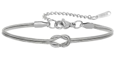 Aurélia – Deens Design – Armband & Enkelbandje – Verfijnd Knoopje – Minimalistisch Sieraad - Zilver kleurig