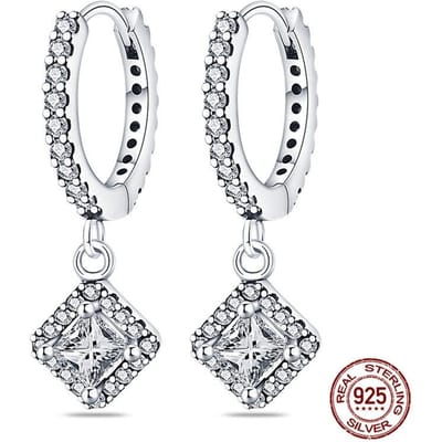 Nieuwe Uitverkoop Oorbellen Maken Voor Vrouwen Sieraden .Authentiek 925 Sterling Zilver Schitter Oorbellen Origineel 925 Zilver Merk Sieraden white