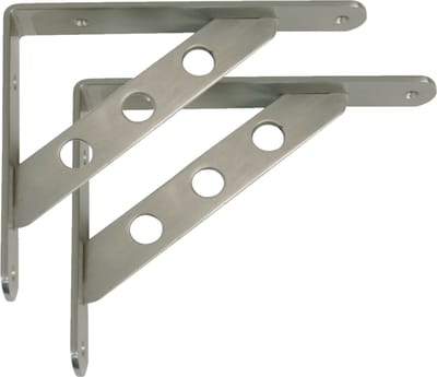 AMIG Plankdrager/steun Heavy Support - 2x - metaal - zilver - H200 x B160 mm - Tot 370 kg - boekenplank steunen