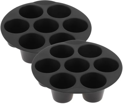 Allecto - 7 Kopjes Cupcakepan - Siliconen - Antikleef - Zwart - Bakvorm - Voor Cupcakes en Brownies - Vaatwasserbestendig