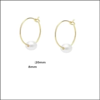 Aramat Jewels - Oorringen met parel- goudkleurige oorringen set - 20mm