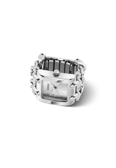 Guess Mod Heavy Metal Analoog Quartzhorloge Zilverkleurig Kast Gemaakt Van 100% Roestvrij Staal En Een Armband Van 100% Roestvrij Staal 20 GW1025L1, GW1025L2, GW1079L1, GW1079L2