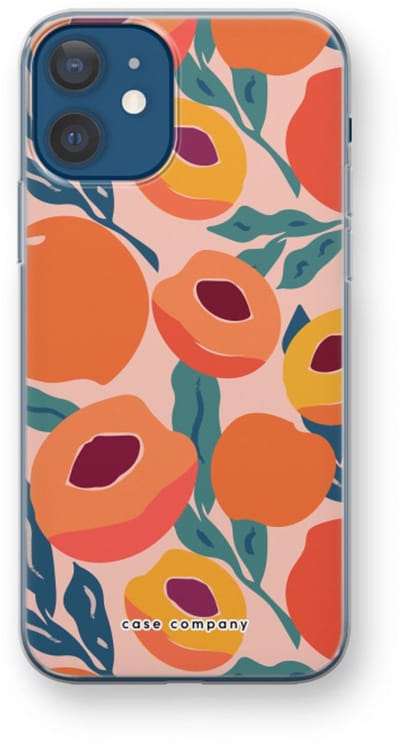 Case Company® - Hoesje geschikt voor iPhone 12 mini hoesje - Perzik - Soft Cover Telefoonhoesje - Bescherming aan alle Kanten en Schermrand