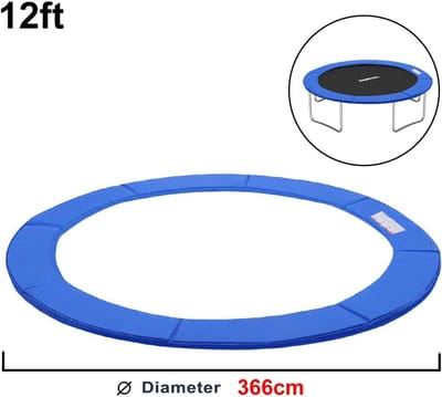 Aufun Trampoline randafdekking - Frame bescherming - Gevoerde veerbedekking - Accessoireset - Ø366 cm - Blauw