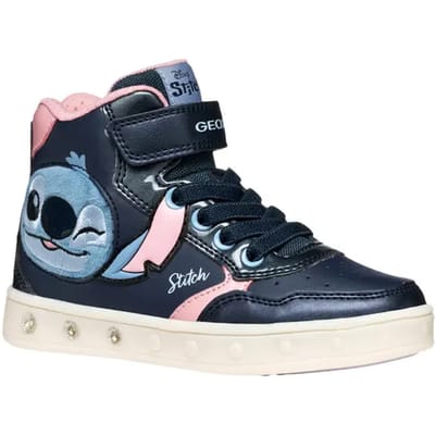 GEOX SKYLIN MEISJES Sneakers - MARINEBLAUW/ROZE - Maat 29