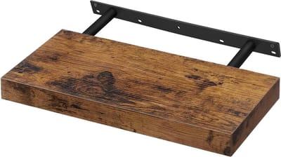 Wandrek voor boeken en decoratie drijvend 40 x 20 x 38 cm vintage bruin LWS24BX Opbergrek