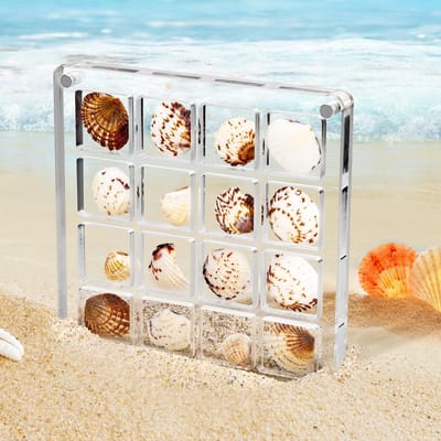 Duidelijke Acryl Magnetische Vitrine voor Beads, Sieraden en Kunstcollecties - Vierkant Organiser met 16 Rasters voor Creatieve Projecten en Cadeaus