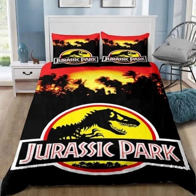 Dinosaurus Jurassic Park 3D Print Beddengoed Set Eenpersoons Twin Volledig Queen King Maat Bed Set Volwassene Kind Slaapkamer Beddengoed Cadeau 135X200cm-2pcs