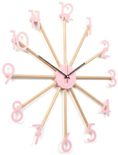 Home 3D - Moderne Stille Wandklok Roze - 60cm - Gemaakt in Nederland - Home Design