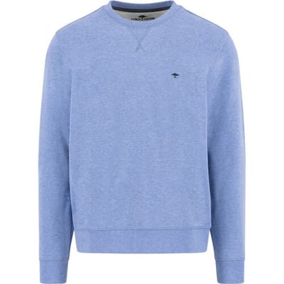 Fynch-Hatton Trui Uni Color Cotton Sweat O-Neck Crystal Blue / male