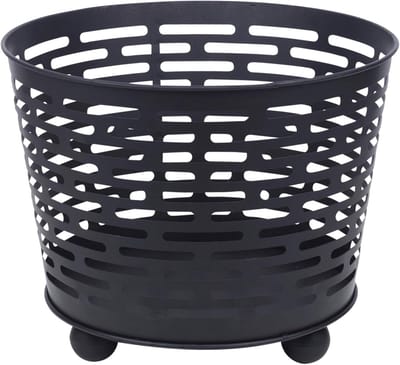 Zwarte Metalen Vuurkorf voor Buiten | Houtvuur Mand voor Tuin en Terras