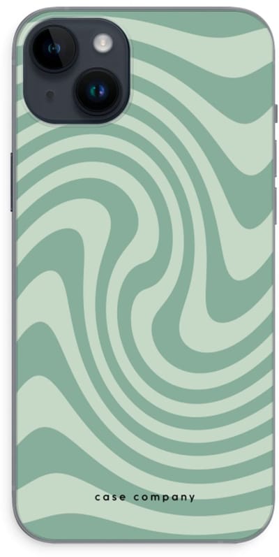 Case Company® - Hoesje geschikt voor iPhone 14 Plus hoesje - Swirl Groen - Soft Cover Telefoonhoesje - Bescherming aan alle Kanten en Schermrand
