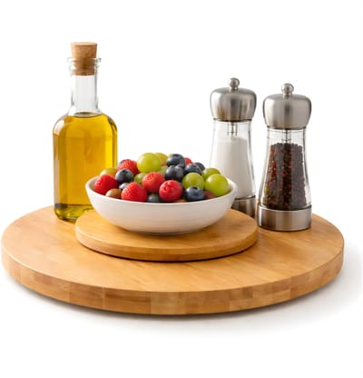 Lomera Draaiplateau - Draaibaar Serveerplateau - Lazy Susan - Draaibare Serveerplank - Draaibaar Dienblad - Roterend Serveerplateau - Serveerplateau Draaibaar - Draaiplateau Bamboe - Borrelplank Draaibaar
