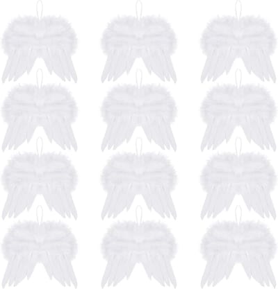 Engelen voor Kerstboom - 12 Stuks - Witte Decoratie - Elegante Versiering voor een Magische Sfeer - ShopVlot