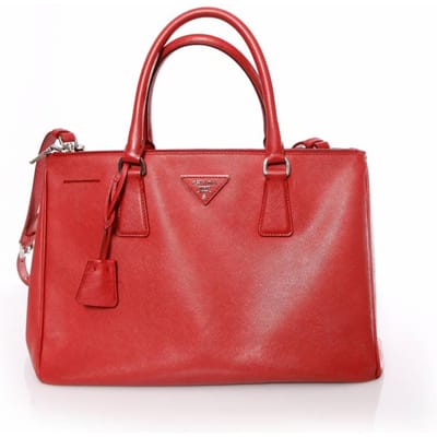Prada, Galleria handtas in rood saffiano leer.