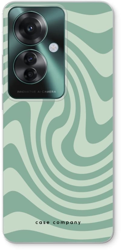 Case Company® - Hoesje geschikt voor Oppo Reno 11 F hoesje - Swirl Groen - Soft Cover Telefoonhoesje - Bescherming aan alle Kanten en Schermrand