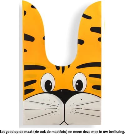 50x Uitdeelzakjes Tijger Design Geel / Oranje 13 x 22 cm - Plastic Traktatie Kado Zakjes - Snoepzakjes - Koekzakjes - Koekje - Cookie Bags – Verjaardag - Traktatie - Snoepzakjes - Koekzakjes - Goodiebag - Giftbags - Geschenkzakken