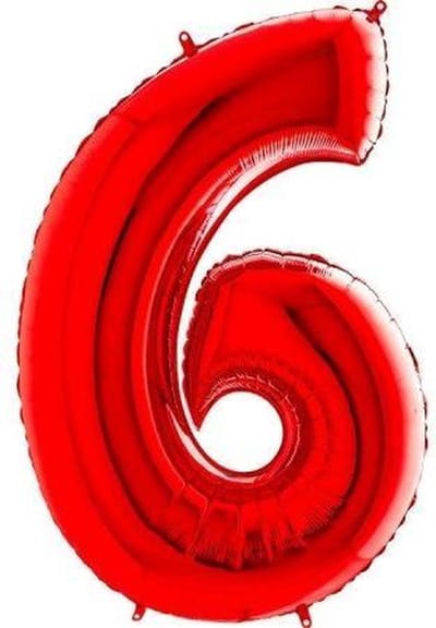 Finnacle - Vier de 6e verjaardag in stijl met onze rode cijfer ballon - 40CM - Folieballon - Feestdecoratie - Party must-have - Zesde verjaardag - Ballon