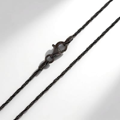 Cavill - Zilveren Ketting Heren - 925 Sterling Zilver - Zwart Gerutheneerd - Criss Cross Design - 60 cm - Stijlvol & Modern