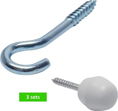 Deltafix gordijnspiraal toebehoren haak + knop ass. 3 sets